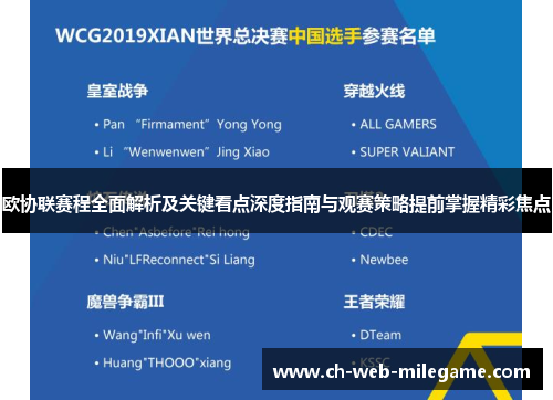 欧协联赛程全面解析及关键看点深度指南与观赛策略提前掌握精彩焦点