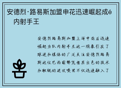 安德烈·路易斯加盟申花迅速崛起成队内射手王 安德烈·路易斯加盟申花迅速崛起成队内射手王